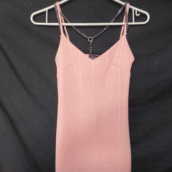TOPSHOP, size 2, Dusty Pink, Chain Dress, BNWOT